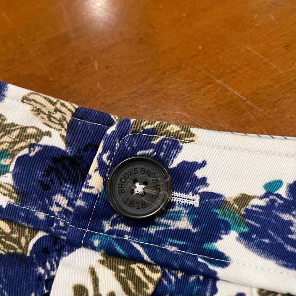 Brooks Brothers Red Fleece Straight Fit Floral Mini Skirt 10 Button Detail Blue - Picture 8 of 16